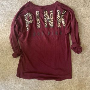 🐾VS PINK Leopard Maroon Sweatshirt🐾